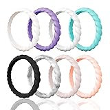 Egnaro Silicone Wedding Ring for Women,Seamless
