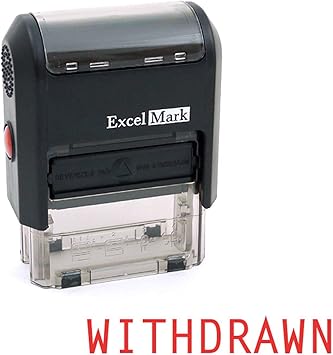 Amazon Com Withdrawn Self Inking Rubber Stamp Red Ink