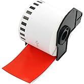 BETCKEY - Continuous Length Labels Replacement for Brother DK-2205 (2.4 in x 100 ft), Compatible with Brother QL Label Printers [1 Rolls/Continuous Labels, Red]