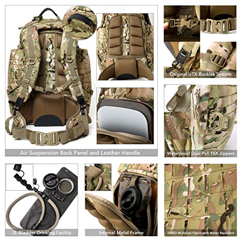 3-day Assault Pack MT Military 3-Day Rucksack - 55L MOLLE Assault ...
