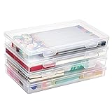 BTSKY Clear Plastic Storage Box with Flap