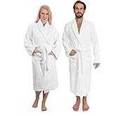 Classic Turkish Towels CTT - Luxury 100% Turkish Cotton Terry Cloth Bath Robe for Women & Men, 400 GSM Soft & Plush Long Robe