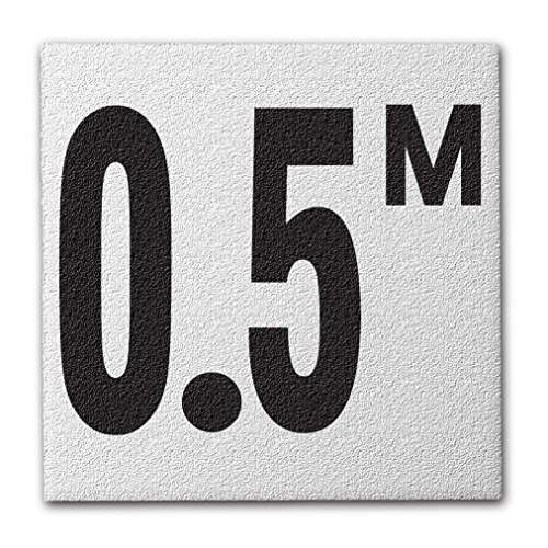 Ceramic Swimming Pool Deck Depth Marker " 0.5 M " Abrasive Non-Slip Finish, 4 inch Font