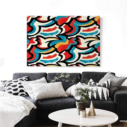 Amazon De Psychedelic Leinwandbild Graffiti Inspiriert Street