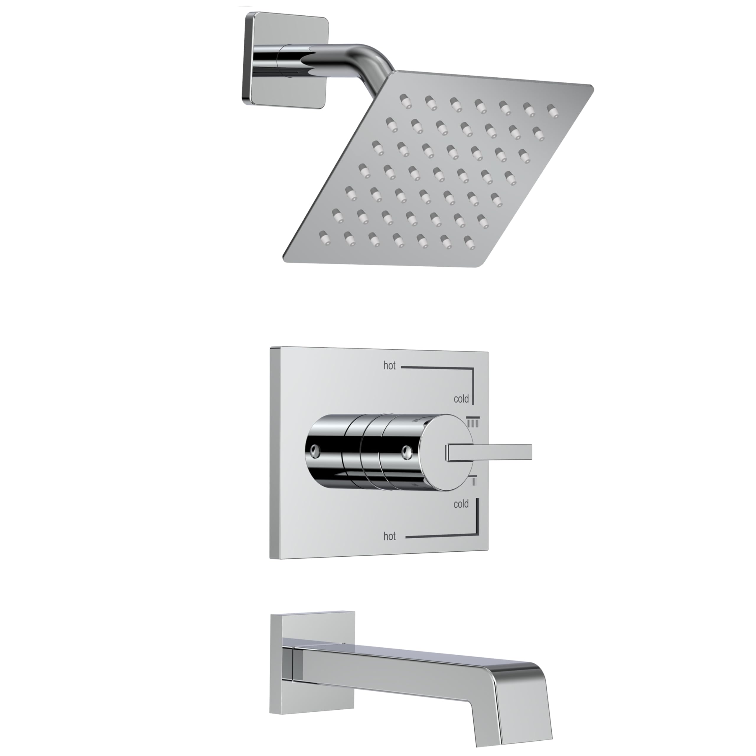 Photo 1 of SOOOHOT Shower Faucet Set, Tub Shower Faucet with 6-Inch Rainfall Shower Head and Tub Spout, Shower Tub Faucet Set Complete (Included Shower Valve), Tub Shower Trim Kit, Polished Chrome