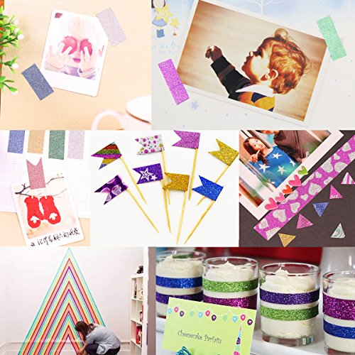 image for ONEONEY 50 Rolls Glitter Washi Masking Tape Set,Great for DIY Decor Sc