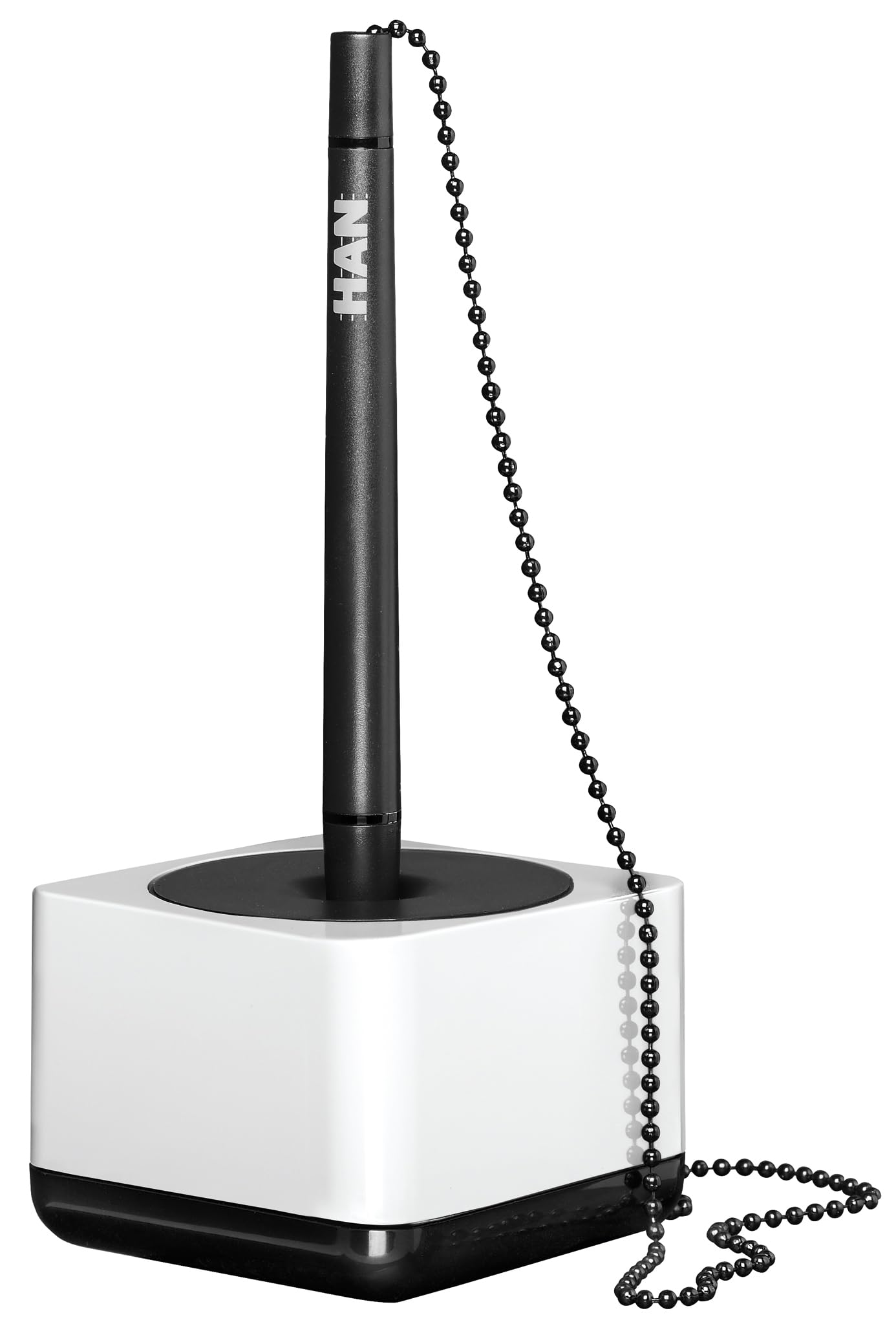 HAN 17651-32, i-Line pen holder. Elegant, attractive accessory, premium quality with extra long chain, white-black