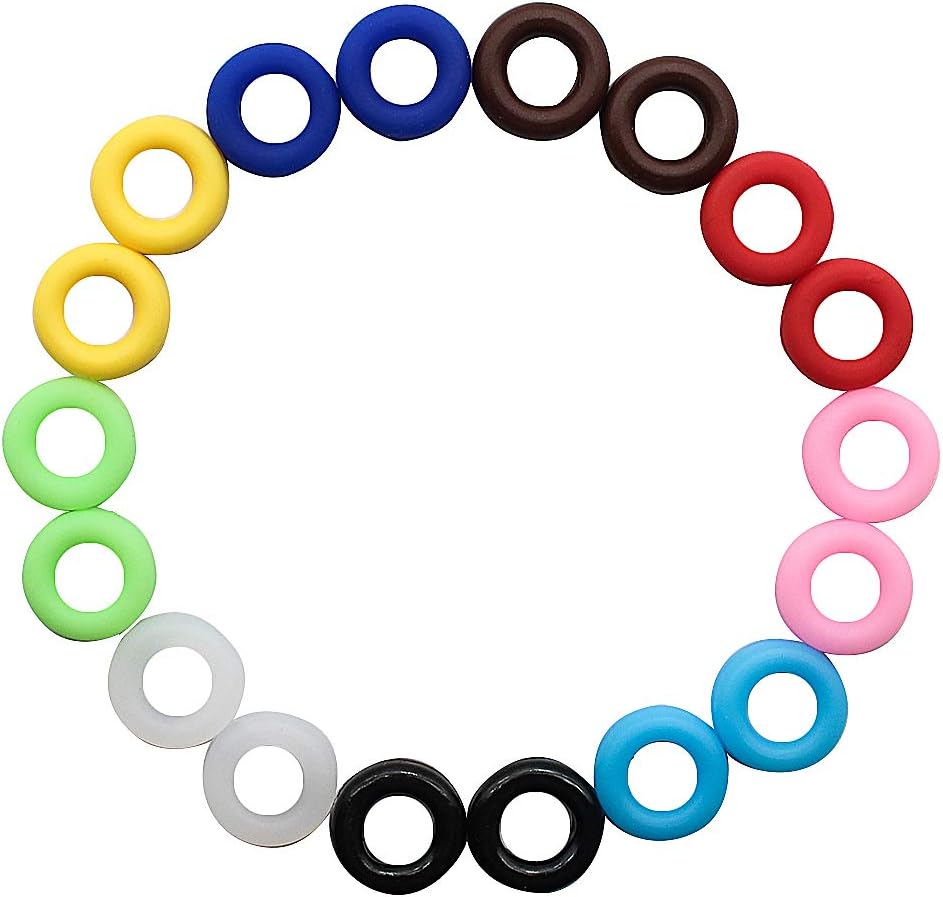 9 Colors Anti-Slip Round Silicone Temple Tips Sleeve Retainer for Sunglasses Reading Glasses-9 Pairs