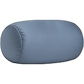Focustree Microbead Neck Body Pillow Tube Microbead Bolster Bean Smooth Cool Pillow Neck Cervical Roll Pillow for Sleeping 7 x 12Inch Throw Travel Pillow (Cold Grey)