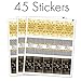 Black and Gold 75th Birthday Party Mini Candy Bar Wrappers - 42 Stickers