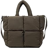 Extolove Puffer Tote Bag Lightweight Down Cotton Padded Puffy Purse Quilted Puff Crossbody Bags for Women
