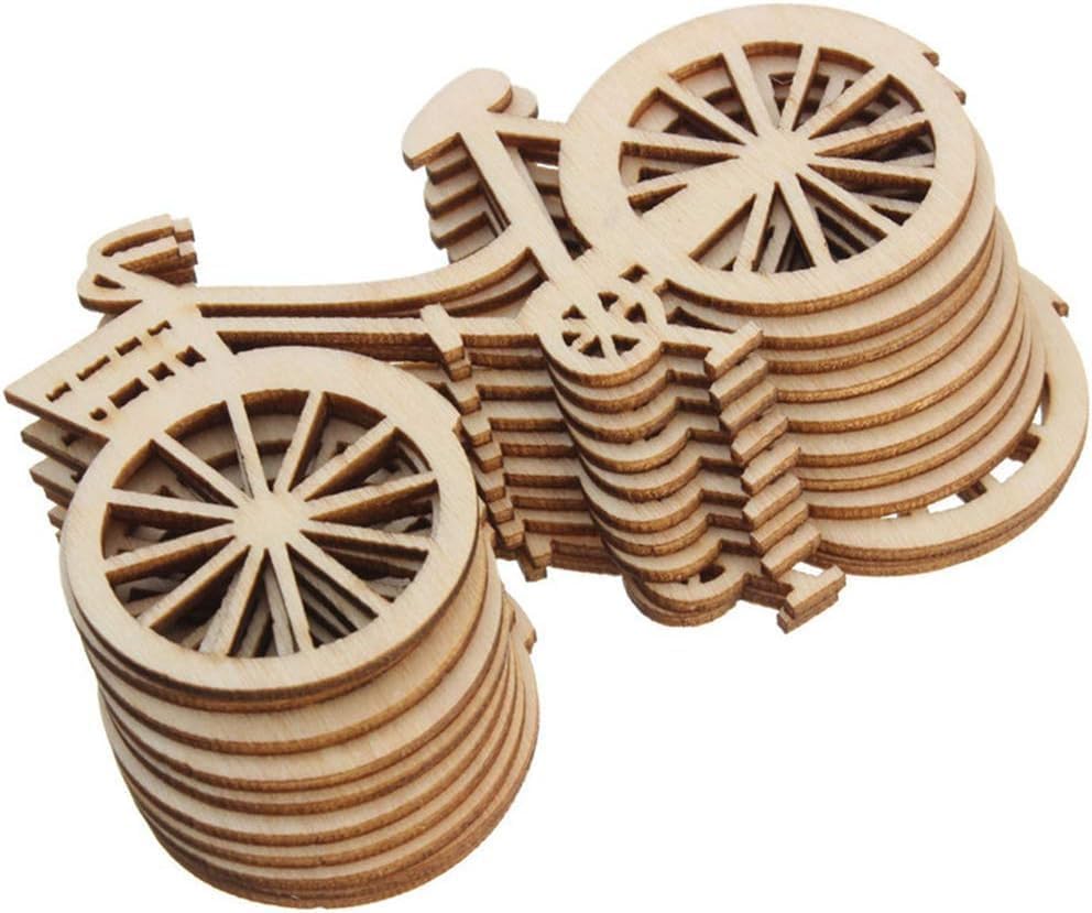 10Pcs Wooden Bicycle Bike Cutout Veneers Slices, DIY Crafting Ornament Theme, Holiday Decorations Holiday Decoration Sets Party, Decorations Table Party Decoration, Bike Decorations for Home