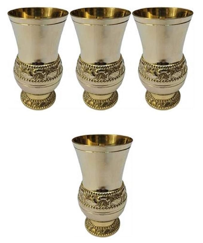 Buy BHARAT SOURCE Brass glass / brass glass tumbler / American Design