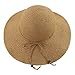 LETHMIK Summer Beach Straw Hat Womens Wide Brim Floppy Packable Sun Hat Khaki