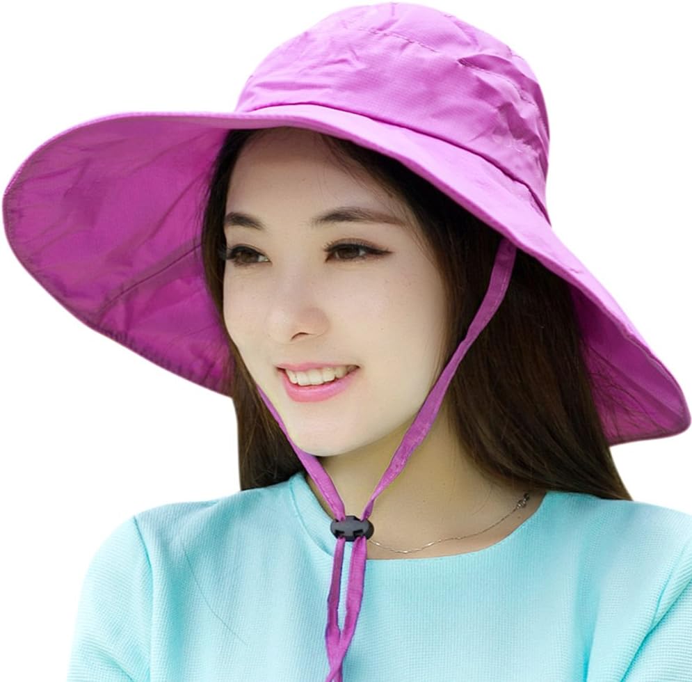 Cuddty Women Summer Rain Hat UV UPF 51 Sun Protection Wide Brim Hat Sun Hat Foldable Bucket Hat