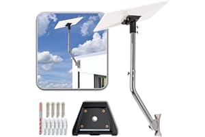 Adjustable Starlink Mounting Kit Gen 3, Ybervont Starlink Gen 3 Wall Mount for Starlink Internet Kit Satellite, Stainless Steel J-Mount with Starlink Gen 3 Pipe Adapter, Compatible with Gen 3 Starlink