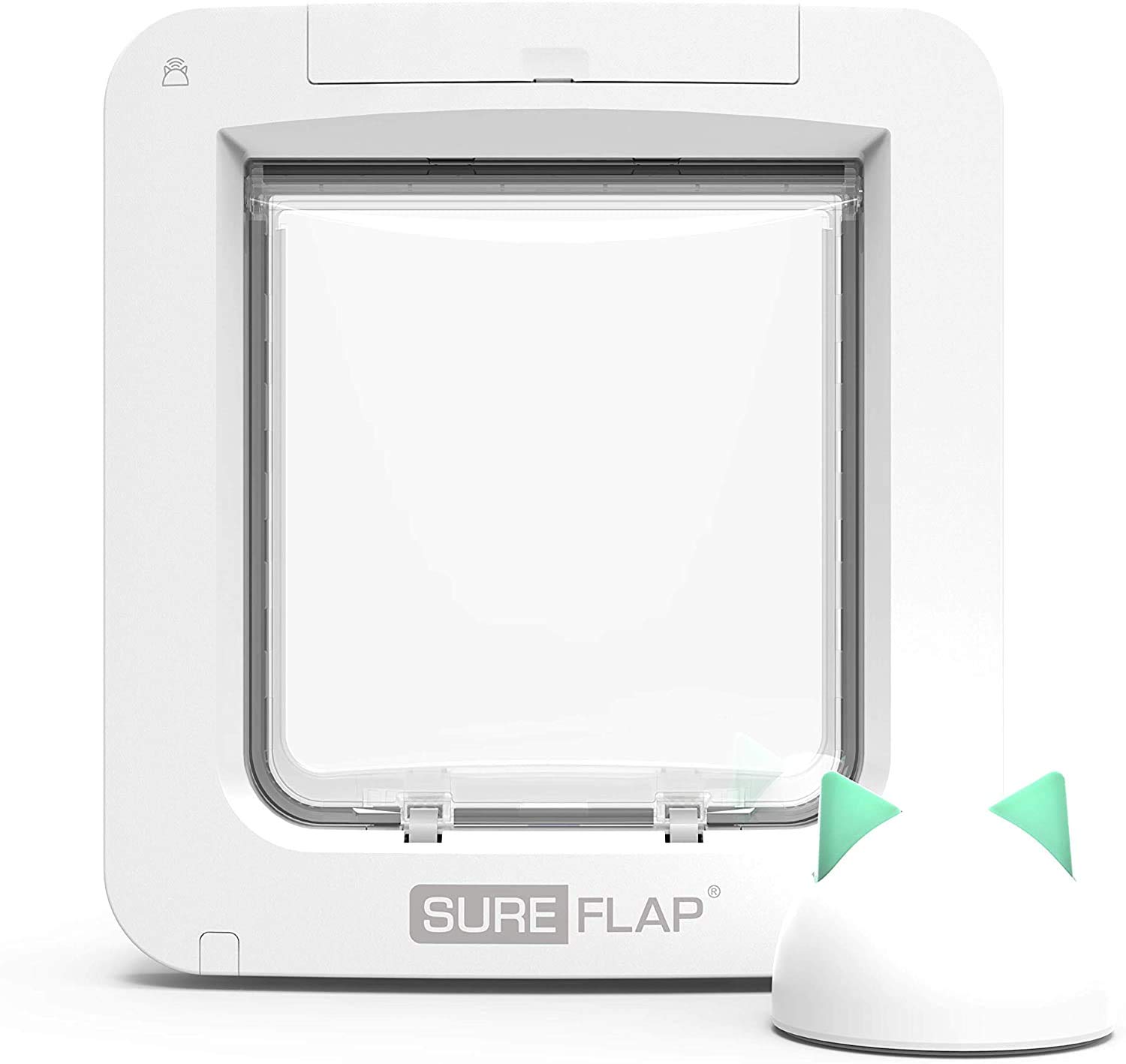 Sure Petcare SureFlap Microchip Pet Door Connect with Hub, Mobile App Control, Curfew Function, For Cats & Small Dogs, Install in Doors, Windows & Walls, White, 4 x C Batteries Required, Not Included