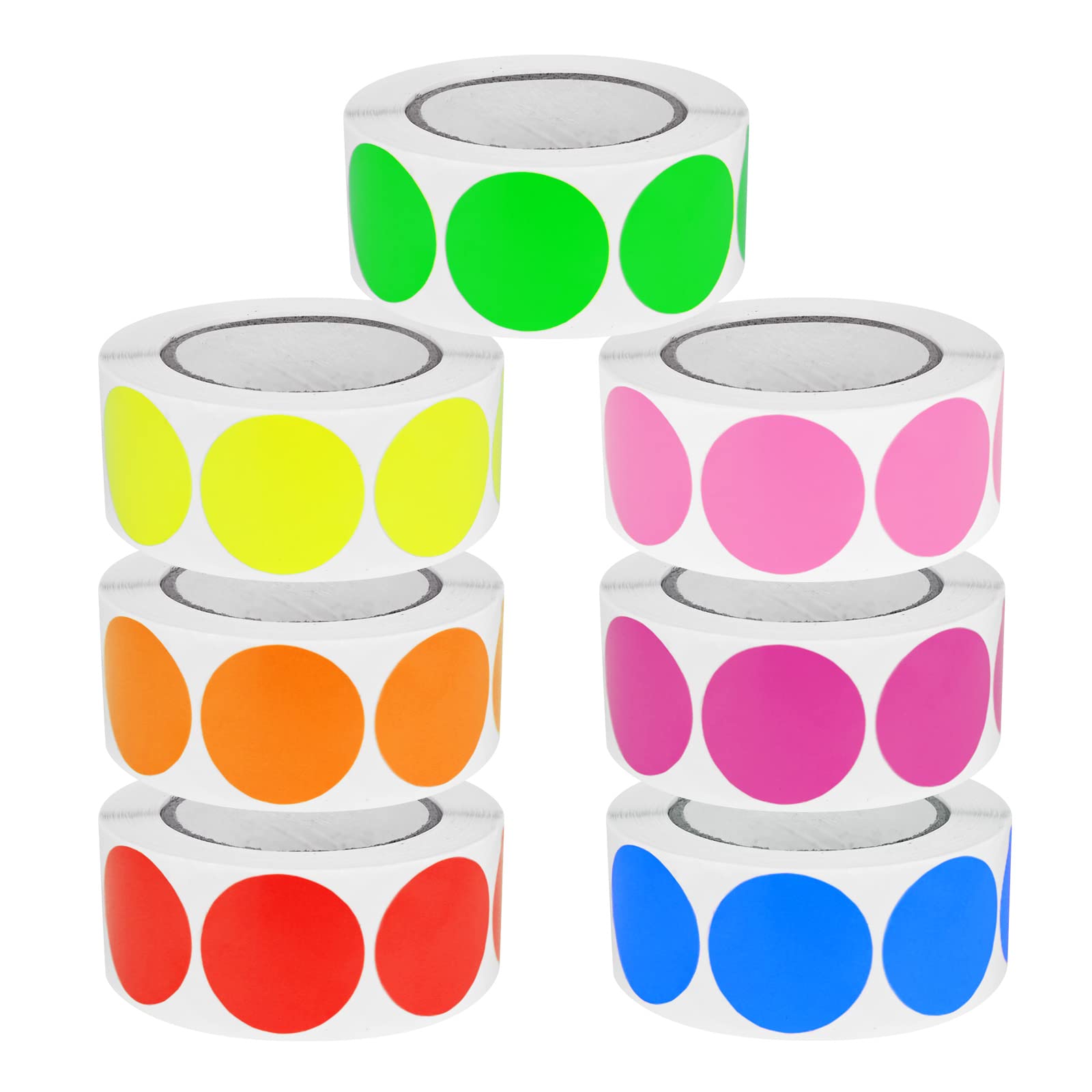 Yicaam 3500 Pcs Round Stickers Labels, 25mm Colour Coding, Dot Stickers Assorted Colours, 7 Rolls