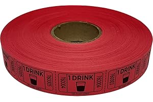 The Ticket Gurus-roll of 2000 Red Drink Tickets Single Roll Consecutively Numbered Raffle Tickets