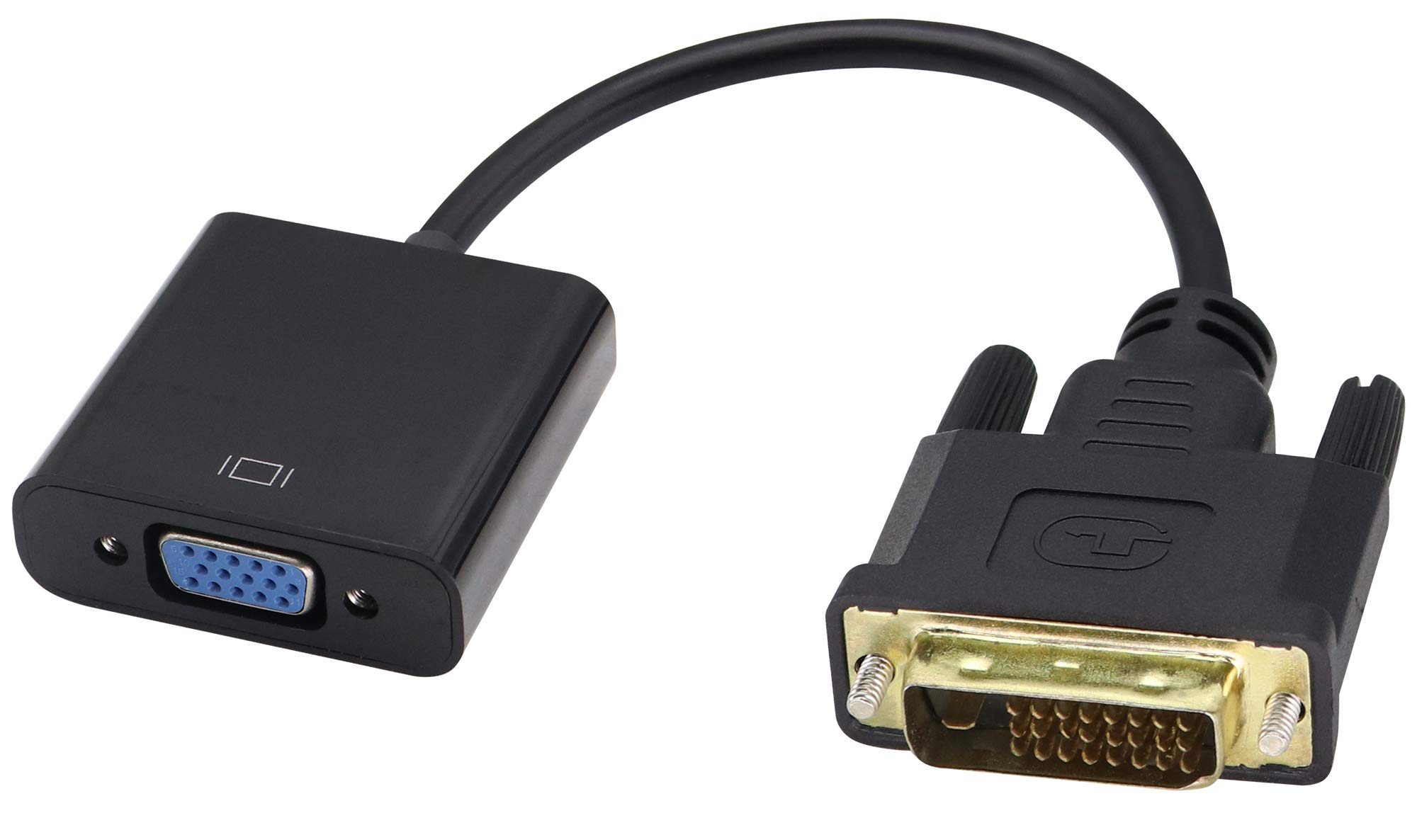 zdyCGTime DVI-D (24+1)male to VGA female connector adapter cable,High Speed 1080P audio video cable converter,Suitable for games,DVDs,laptop,HDTV projectors and other DVI devices.(24cm/1Pack)