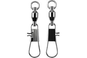AMYSPORTS Steel Stainless Snap Swivels Saltwater Ball Bearing Fishing Swivel Lure Connector Barrel Swivels Fishing Tackle Bla