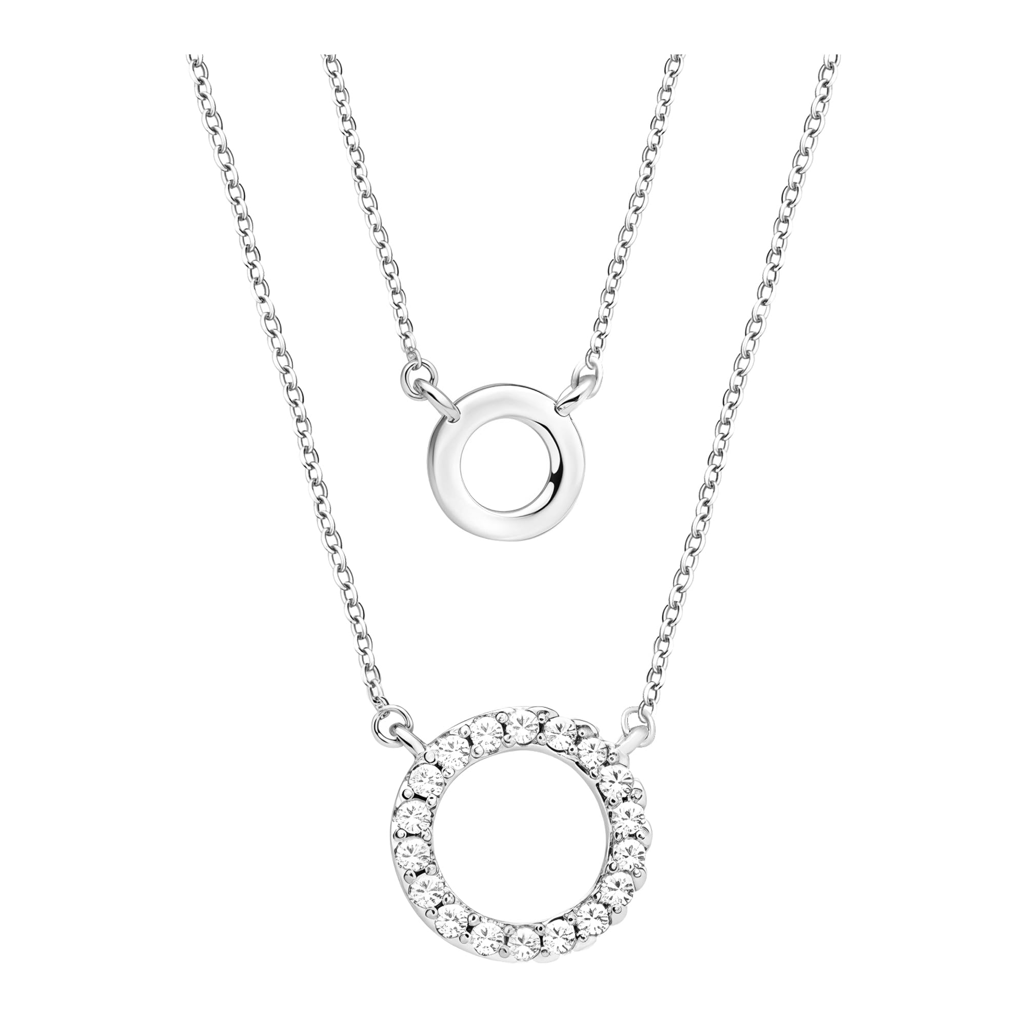 Sofia Milani - Women's Necklace 925 Silver - with Zirconia Stones - Circle Pendant - 50329