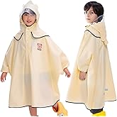 Rain Poncho with Sleeves for Kids & Toddler (3-10 Years) – Loose Fit Cape Raincoat with Hood & Elastic Cuffs