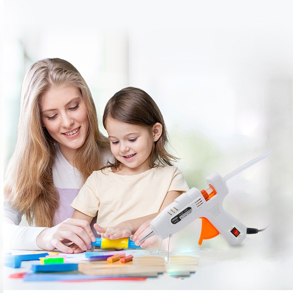 Glue Gun with Sticks-CNASA 20/50W Hot Glue Gun 7mm with 30pcs Melt Glue Sticks for DIY Craft Projects and Repair Kit