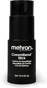 Mehron CreamBlend Stick Black .75oz 21g Face Body Paint Foundation Cream Makeup