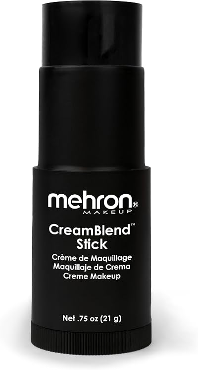 Mehron CreamBlend Stick Black .75oz 21g Face Body Paint Foundation Cream Makeup
