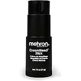 Mehron Makeup CreamBlend Stick | Face Paint, Body Paint, & Foundation Cream Makeup | Perfect for Halloween .75 oz (21 g) (Black)