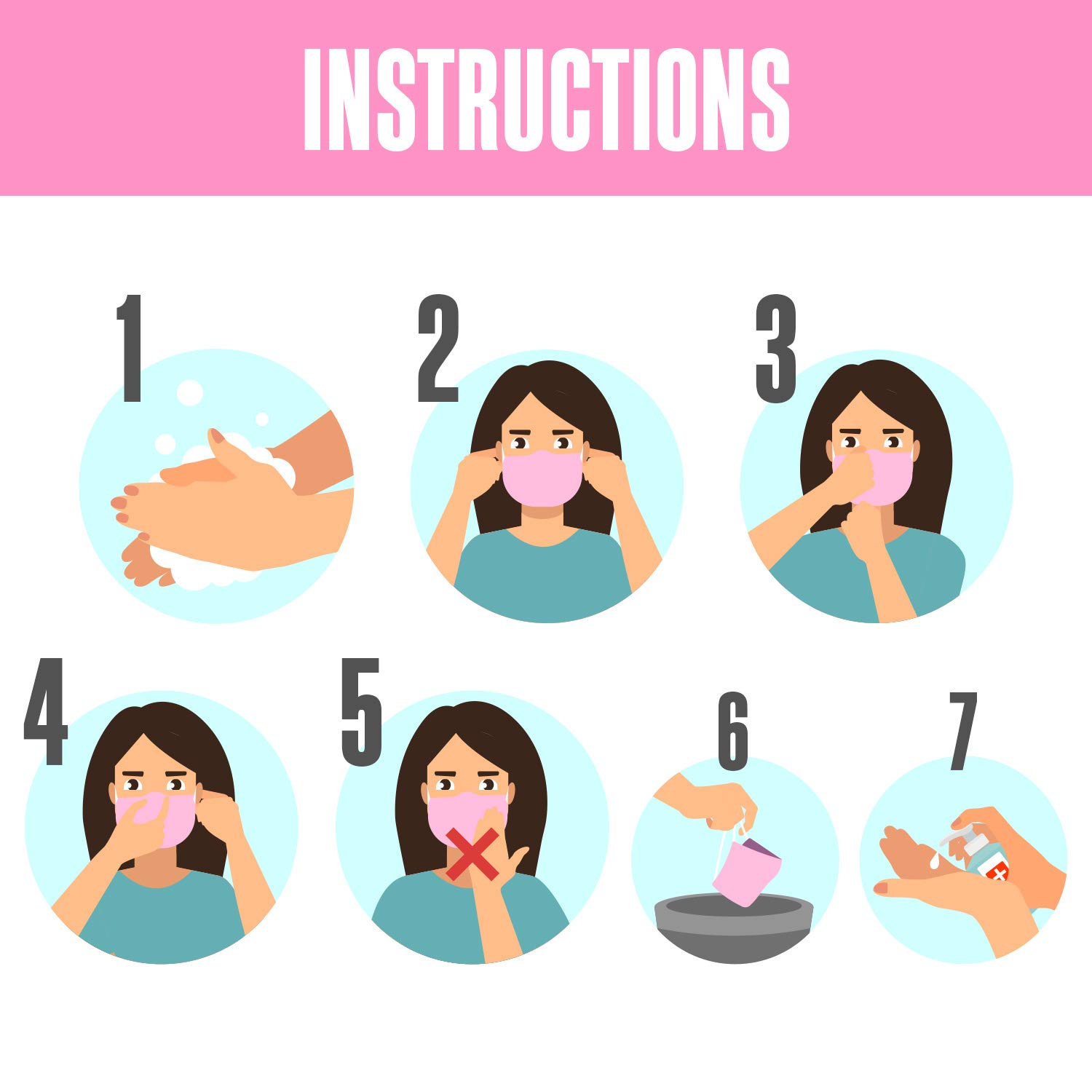 Harley Street Care Disposable Pink Face Masks Protective 3 Ply