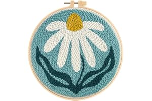 ZuoAnLF Punch Needle Kits for Adults Beginner, Punch Needle Tool with Punch Needle Fabric Hoops Yarns and Sewing Needles, Gifts & Home Wall Decor, 8inch