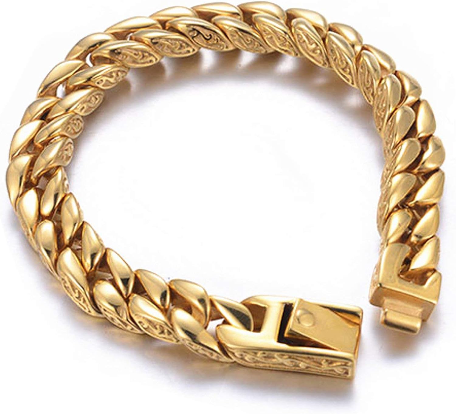 24K Gold Plated Chain Bracelet for Men 14MM Premium Fashion