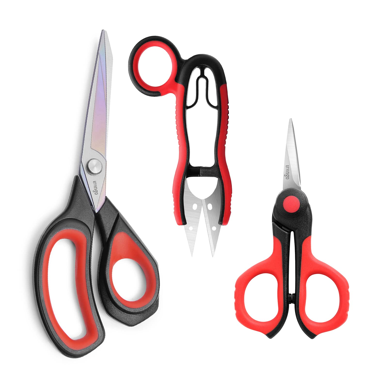 LIVINGO Sewing Scissors Set: Dressmakers Heavy Duty Soft-Touch Tailor Shears, Sharp Small Thread Snippers and Embroidery Scissors, Premium Stainless Steel Cutting Material Altering Fabric Dressmaking