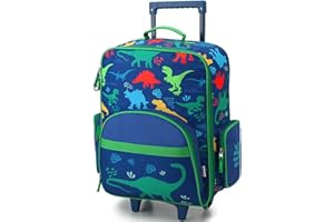 RAVUO Kids Luggage with Wheels for Boys Girls, Cute Travel Carry On Suitcase for Children Toddlers Classic Rolling Luggage with Large Front Pocket for School and Overnight