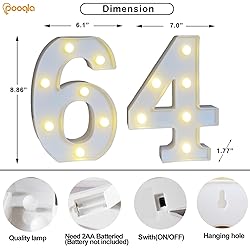 Pooqla Decorative LED Light Up Number