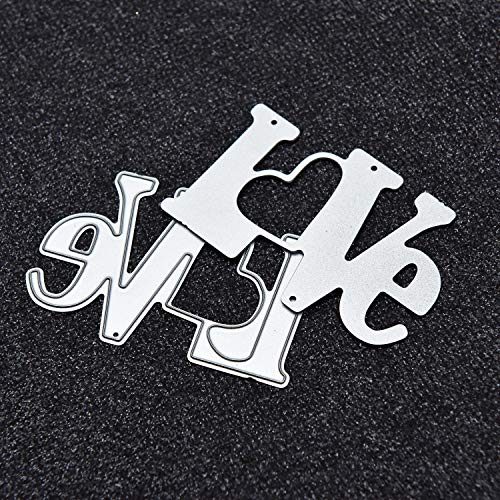 Monrocco 2PCS Dies Cut Cutting Die Love Nesting, Metal Embossing Stencils for DIY Scrapbooking Photo Album Decorative DIY Paper Cards Making Gift - Thumbnail 4