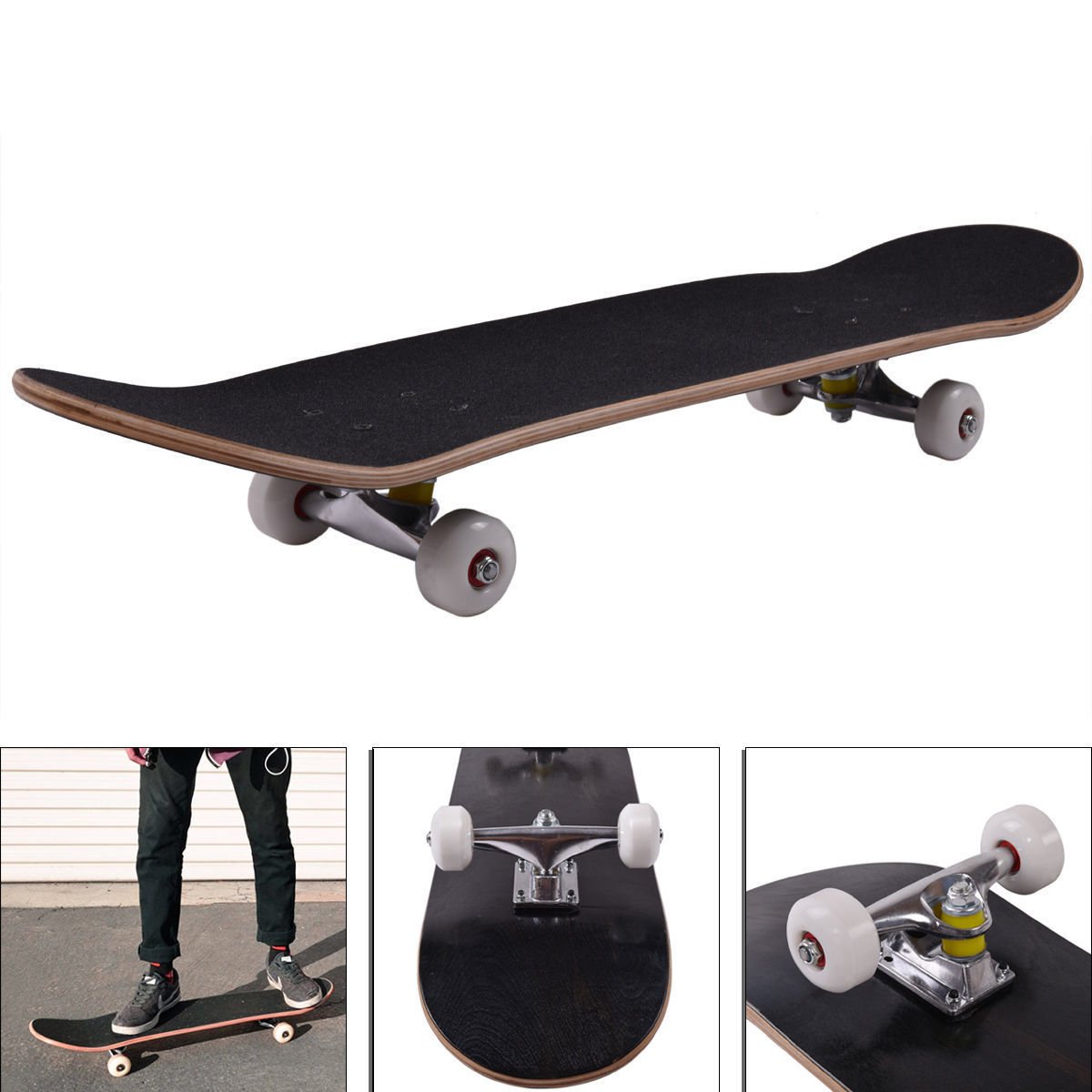 Winmart 31 Inch Complete Skateboard Preassembled Double Kick Cruiser