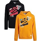 Fila Boys Sweatshirts - 2 Pack Lightweight Soft Fleece Athletic Graphic Hoodies Sweatshirt for Boys with Kangaroo Pocket