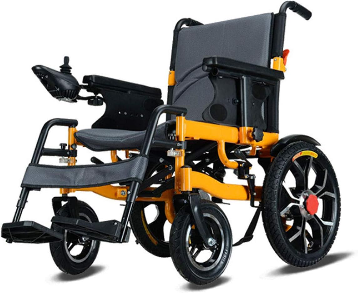 Electric Wheelchair, Foldable Compact Dual-Function Heavy-Duty Power/Manual Wheelchair for Disabled Elderly with Storage Bag, 12-Mile Range 51cm Wide Seat