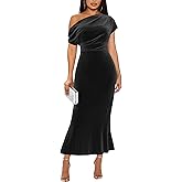 One Shoulder Velvet Bridesmaid Dresses Half Sleeves Mermaid Formal Evening Dress ZU001