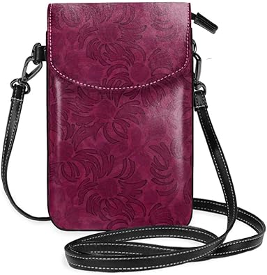 Asters Cranberry - Bolso bandolera para teléfono móvil con correa para el hombro para mujer, color rojo