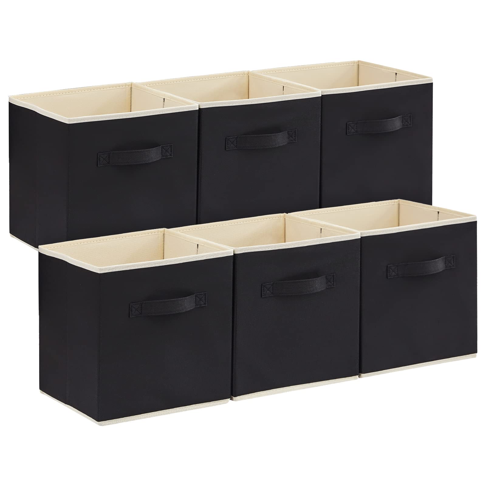 Photo 1 of Lifewit Collapsible Fabric Storage Cubes Bins Set 11 Inch, Foldable Cubby Organizers Boxes, 6 Pack Organizing Baskets for Shelf, Closet, Utility Room, Storage Room Black