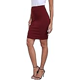 Women's High Waist Pencil Skirt Stretchy Office Bodycon Midi Pencil Skirt Premium Business Skirt