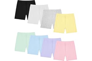 Boyiee 8 Pack Girls Toddlers Dance Shorts Bike Shorts for Dance Gymnastics Yoga Safety Active Under Dress