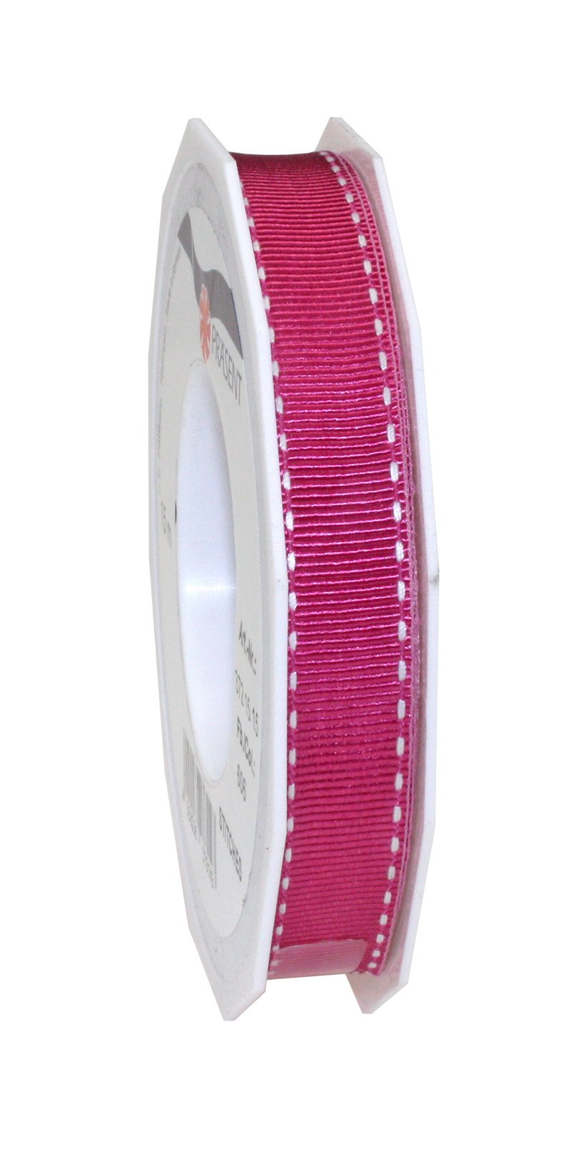 C.E. Pattberg Präsent - Stitches Gross Grain Ribbon Pink 15 mm width, 15 m length — image 1