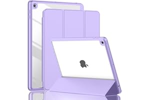 ToaPoia iPad 9th Generation Case 2021/iPad 8th Generation Case 2020 10.2 Inch with Pencil Holder, iPad 7th Gen 2019 Case with Clear Transparent Back, Auto Wake/Sleep Cover(Clove Purple)