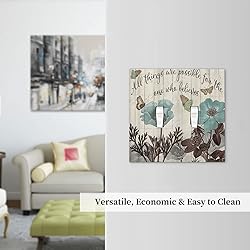 Teal Tulip Rustic Floral Wood Flower Double Toggle