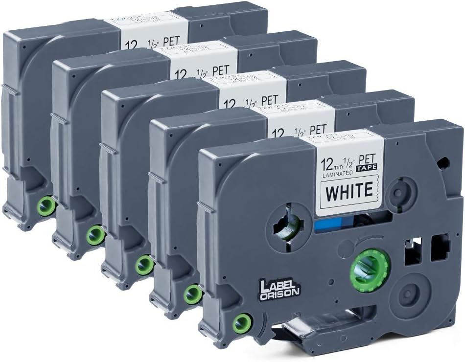 Label Orison 5PK 1/2 inch Label Maker Tape Compatible with Brother P-Touch TZ TZe-231 TZe 231 Standard Laminated Cassette TZo231 Black on White 12mm 0.47x26.2 Feet (8m)